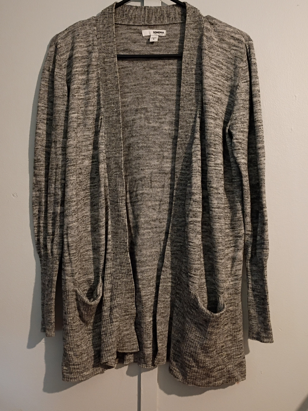 Sonoma Women's Gray Open-Front Cardigan Sweater